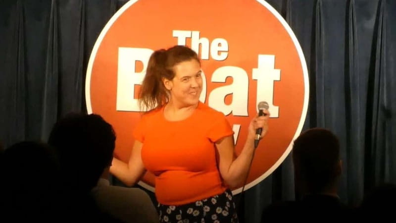 London: Boat Show Comedy Club Experience - Pre-show beer garden and the covered deck after dark