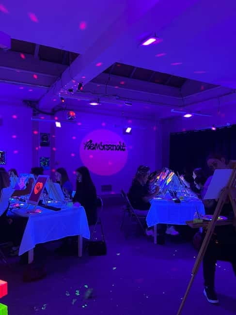London: Bottomless Sip & Paint in the Dark - Your finished canvas: what you take home (and what you should wear)