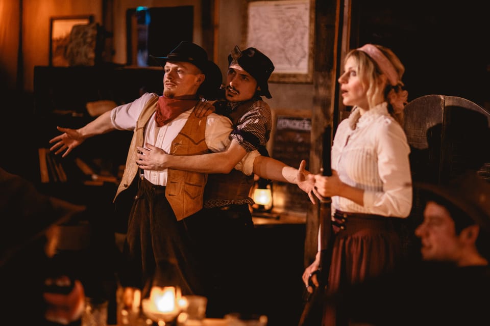 London: Wild West Saloon Immersive Cocktail Experience - Games at the table: dice, cards, and the American accent trick
